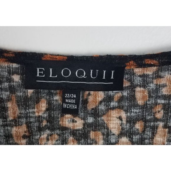 Eloquii Women's Sz. 22/24 Animal Print Lightweight Long Sleeve Mid Length Dress - Picture 2 of 8